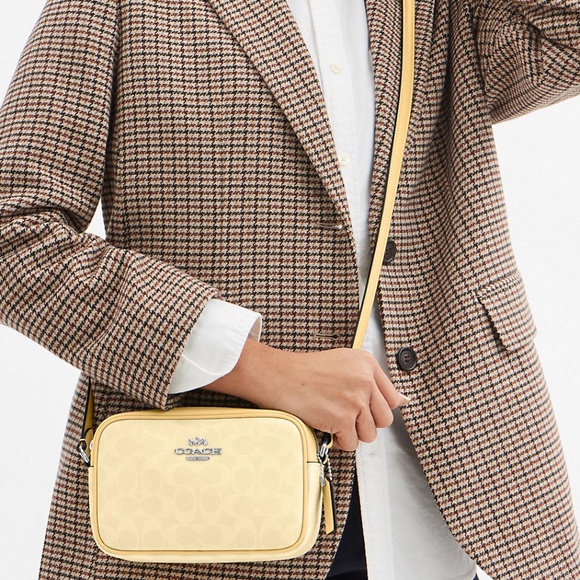 Coach Handbags - New Coach💛 Mini Jamie Camera Bag In Signature Canvas-Light Yellow